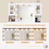 imageBEWISHOME Vanity Desk with Mirror and LightsWhite Makeup Vanity Table with Power Outlet and StoolLarge Makeup Desk with 7 DrawersDressing Table for Bedroom Dressing Room FST38W