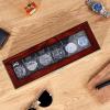 imageBEWISHOME Watch Box for Men 6Slot Wooden Watch Case Watch Display Case Watch Storage Watch Holder Organizer for Men Watch Display with Glass Lid Brown SSH06Y