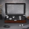 imageBEWISHOME Watch Case 12Slot Watch Box with Large Glass Lid Wooden Watch Box Organizer for Men Watch Storage with Removable Watch Pillows Synthetic Leather Interior Brown SSH12Y12 Solts