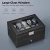 imageBEWISHOME Watch Case 20Slot Watch Box Organizer for Men Watch Case with Large Glass Lid Watch Travel Case Removable Watch Pillows Mens Jewelry Box Watch Display Case Watch Storage Black SSH04CBlackBlack