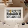 imageBEWISHOME Watch Case 20Slot Watch Box Organizer for Men Watch Case with Large Glass Lid Watch Travel Case Removable Watch Pillows Mens Jewelry Box Watch Display Case Watch Storage Black SSH04CWhiteWhite