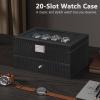 imageBEWISHOME Watch Case 20Slot Watch Box Organizer for Men Watch Case with Large Glass Lid Watch Travel Case Removable Watch Pillows Mens Jewelry Box Watch Display Case Watch Storage Black SSH04CBlackBlack