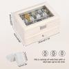 imageBEWISHOME Watch Case 20Slot Watch Box Organizer for Men Watch Case with Large Glass Lid Watch Travel Case Removable Watch Pillows Mens Jewelry Box Watch Display Case Watch Storage Black SSH04CWhiteWhite
