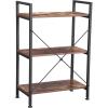 imageBEWISHOME 3 Tier Bookshelf Organizer Rustic Brown Small Bookshelf for Small Spaces Industrial Wooden Storage Bookcase with Metal Frame for Bedroom Living Room and Home Office JCJ32Z