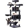 imageBEWISHOME Cat Tree 663 Inch MultiLevel Large Tall Cat Tower with Plush Top Perches Sisal Scratching Post Cat Condo Play House Kitty Activity Center MMJ14H
