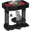 imageBEWISHOME Cat Tree Tower for Indoor Gothic Cat Trees with Coffin Bed Halloween Cat House with Scratching Posts Cat Shelves for Kitten Spider Toy Spooky Coffin Black with Red Small MMJ91RBlack and Red