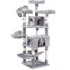 imageBEWISHOME Cat Tree for Indoor Cats 663 Inch MultiLevel Large Cat Tower with Plush Top Perches Sisal Scratching Post Cat Play House Kitty Activity Center MMJ14L