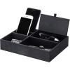 imageBEWISHOME Mens Valet Tray Dresser Organizer Nightstand Organizer for Mens Accessories Jewelries Carbon Fiber Faux Leather Black SSH06CCarbon Fiber