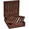 imageBEWISHOME Necklace Organizer Box Necklace Storage Organizer for Chains Bracelets  12 Compartments 7 regular  5 large 6 Hooks 2 Layers  Jewelry Box for Women GirlsBlack SSH31BBrown