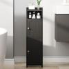 imageBEWISHOME Small Bathroom Cabinet Bathroom Storage Cabinet with Adjustable Shelves ampamp 2 DoorsNarrow Toilet Paper Cabinets79 x 79 x 315 Inches for Small Spaces White YYG03WBlack