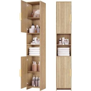 imageBEWISHOME 67quot Tall Bathroom Storage Cabinet Narrow Bathroom Storage Cabinet with doors Freestanding bathroom cabinets with Adjustable Shelves for Corner Spaces Living Room Kitchen YYG01Y