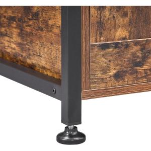 imageBEWISHOME Cat Litter Box Enclosure Furniture Hidden Litter Box Furniture for Living Room Large Cat Furniture with 4 Tier Shelves and Door Rusitc Brown CMW06Z