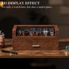 imageBEWISHOME 12 Slot Watch Box Organizer Watch Cases for Men Watch Display Case with Clear Acrylic Lid Luxury Watch Holder Watch Storage case for Jewelry Sunglasses Brown SSH22Z