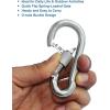 imageBEWISHOME 4 Pack Carabiner Hooks Hammock Locking Solid Metal D Clips with Heavy Duty 500LBS Screw Gate Hammock LockingQuick Link for Outdoor Camping Hiking Traveling Backpacking Black ampamp Silver HDK02silver