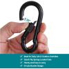 imageBEWISHOME 4 Pack Carabiner Hooks Hammock Locking Solid Metal D Clips with Heavy Duty 500LBS Screw Gate Hammock LockingQuick Link for Outdoor Camping Hiking Traveling Backpacking Black ampamp Silver HDK02black
