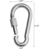 imageBEWISHOME 4 Pack Carabiner Hooks Hammock Locking Solid Metal D Clips with Heavy Duty 500LBS Screw Gate Hammock LockingQuick Link for Outdoor Camping Hiking Traveling Backpacking Black ampamp Silver HDK02silver