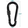 imageBEWISHOME 4 Pack Carabiner Hooks Hammock Locking Solid Metal D Clips with Heavy Duty 500LBS Screw Gate Hammock LockingQuick Link for Outdoor Camping Hiking Traveling Backpacking Black ampamp Silver HDK02black