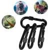 imageBEWISHOME 4 Pack Carabiner Hooks Hammock Locking Solid Metal D Clips with Heavy Duty 500LBS Screw Gate Hammock LockingQuick Link for Outdoor Camping Hiking Traveling Backpacking Black ampamp Silver HDK02black