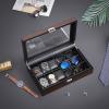 imageBEWISHOME 6Slot Watch Box 3 Mens Jewelry Box Watch Box Organizer for Men Watch Case with Glass Lid Watch Travel Case Removable Watch Pillows Watch Display Case Watch Storage Brown SSH15Y