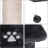 imageBEWISHOME Cat Tree Condo Tower Kitten Furniture Activity Center Pet Kitty Play House with Sisal Scratching Posts Perches Hammock Grey MMJ01B