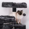 imageBEWISHOME Cat Tree Condo Tower Kitten Furniture Activity Center Pet Kitty Play House with Sisal Scratching Posts Perches Hammock Grey MMJ01B
