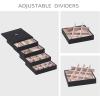 imageBEWISHOME Jewelry Organizer Tray Stackable Earring Storage Trays with Lid for Dresser and Drawer 32 Slots for Rings Earrings Necklaces Bracelets and Watches Set of 4 Black SSH81BJewelry tray with lidBlack