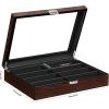 imageBEWISHOME Sunglasses Organizer Glasses Organizer 8Slot Sunglasses Case for Men Eyeglasses Storage Box with Clear Glass Top Smooth PU Leather Interior Brown SSH25YHighend