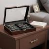 imageBEWISHOME Sunglasses Organizer Glasses Organizer 8Slot Sunglasses Case for Men Eyeglasses Storage Box with Clear Glass Top Smooth PU Leather Interior Brown SSH25YHighend