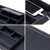 imageBEWISHOME Valet Tray for Men Dresser Organizer Nightstand Organizer Desktop Storage Organizer with Large Smartphone Charging Station 6 Compartments Carbon Fiber Faux LeatherBlack SSH16CBlack