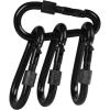 imageBEWISHOME 4 Pack Carabiner Hooks Hammock Locking Solid Metal D Clips with Heavy Duty 500LBS Screw Gate Hammock LockingQuick Link for Outdoor Camping Hiking Traveling Backpacking Black ampamp Silver HDK02black