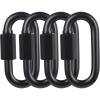 imageBEWISHOME D Shape Locking Carabiner Black Quick Links Chain Links Heavy Duty Durable Chain ConnectorBlack HDK03BlackM84PACK