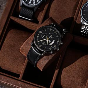 imageBEWISHOME Watch Case 12Slot Watch Box with Large Glass Lid Watch Case for Men Watch Box Organizer Mens Jewelry Box Removable Watch Pillows Synthetic Leather Brown SSH08Z