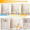 imageBEWISHOME Large Vanity Desk with Mirror and LightsWhite Makeup Vanity Table with Power OutletMakeup Desk with 8 Drawers7 Open Shelves12 HooksNightstand and StoolDressing Table for Bedroom FST53W