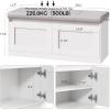 imageBEWISHOME Shoe Storage Bench Shoe Bench with Padded Seat Cushion 500 LB Capacity 2Tier Storage Bench for Entryway Entryway Bench with Adjustable Shelf for Living Room Bedroom Hallway White KHD01W
